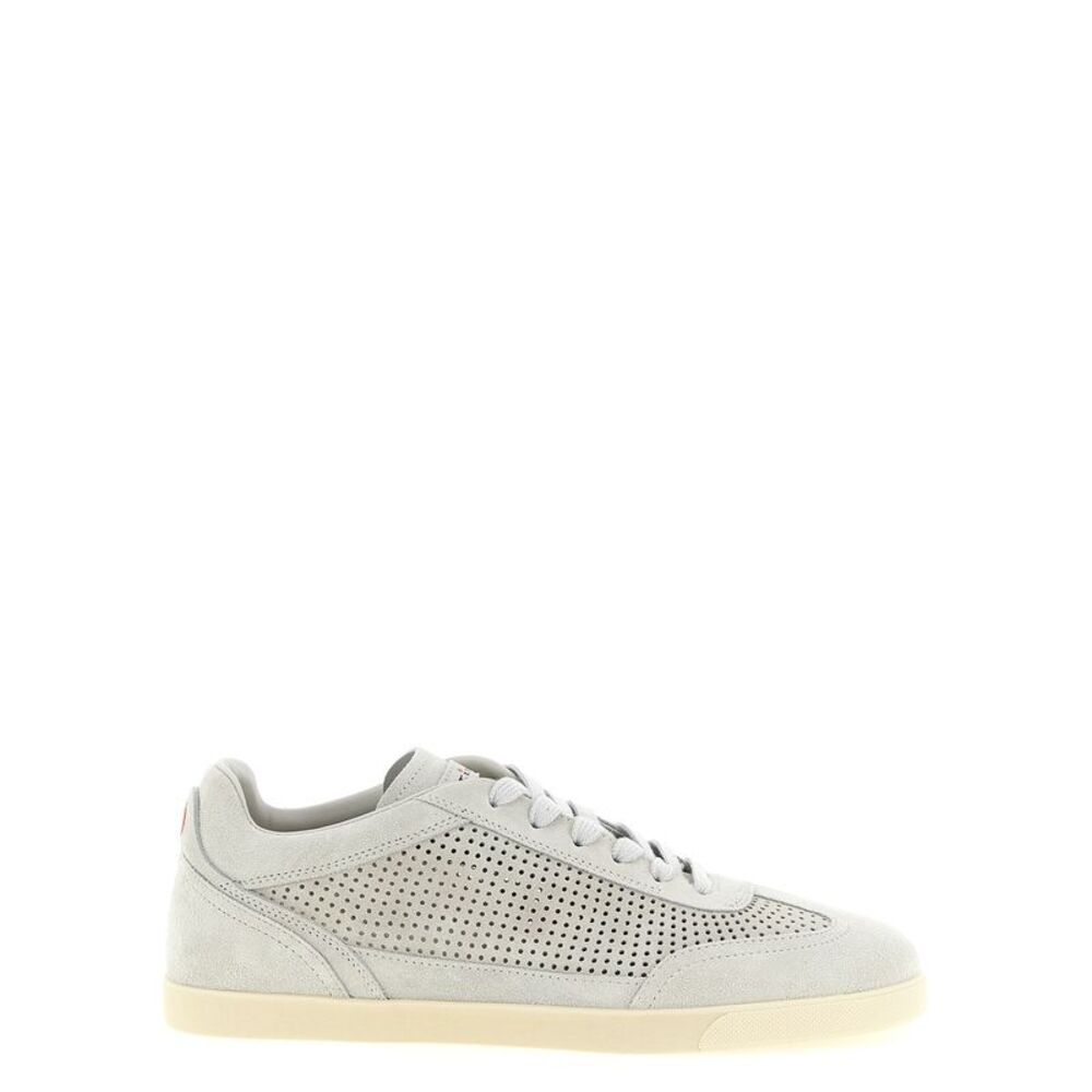 Kiton Gray Calfskin Low Top Men's Sneakers